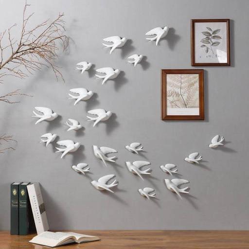 3D Ceramic Birds Murals Wall Sticker - LuxVerve