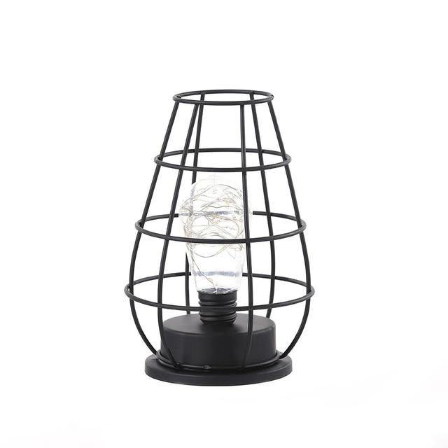 Retro Iron Art Minimalist Hollow Table Lamps - LuxVerve