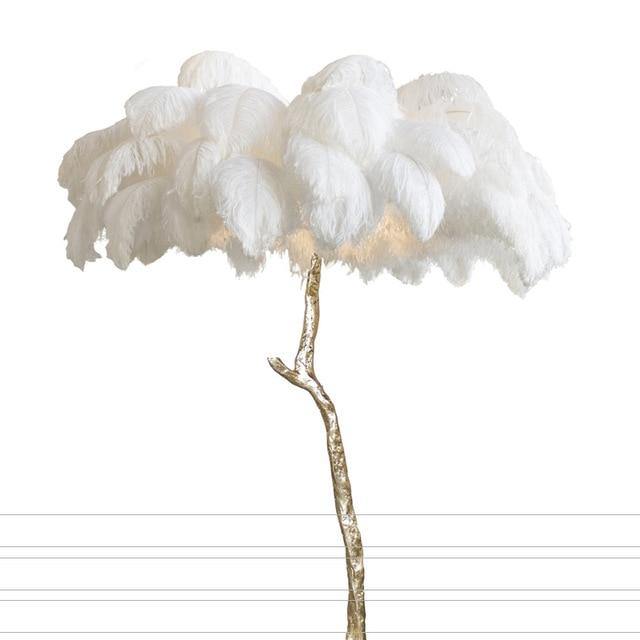 Nordic Ostrich Feather LED Floor Lamp - LuxVerve