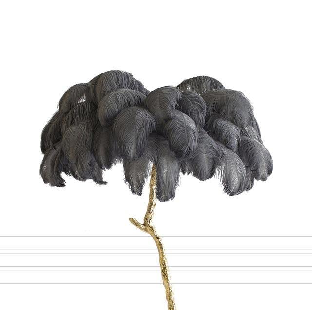 Nordic Ostrich Feather LED Floor Lamp - LuxVerve