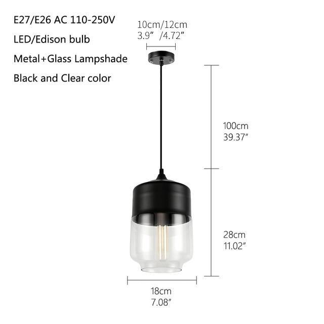 Nordic Modern loft hanging Glass Pendant Lamp - LuxVerve
